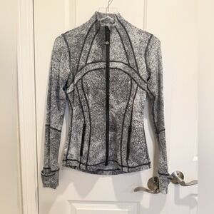 LULULEMON Define Jacket in Luon Spray Jacquard White Black size 6